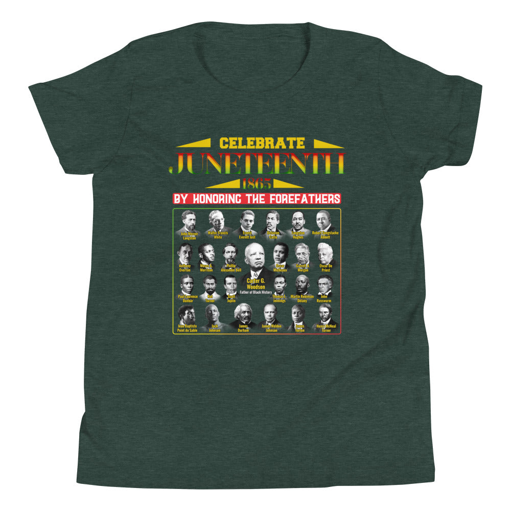 Juneteenth Carter G. Woodson Forefathers Youth Short Sleeve T-Shirt