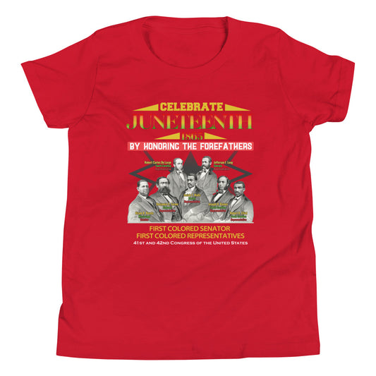 Juneteenth First Colored Senator and Representatives Youth Short Sleeve T-Shirt