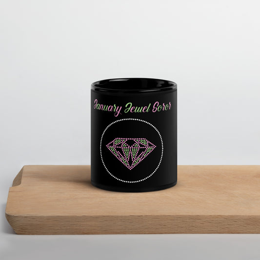 January Jewel Soror Black Glossy Mug