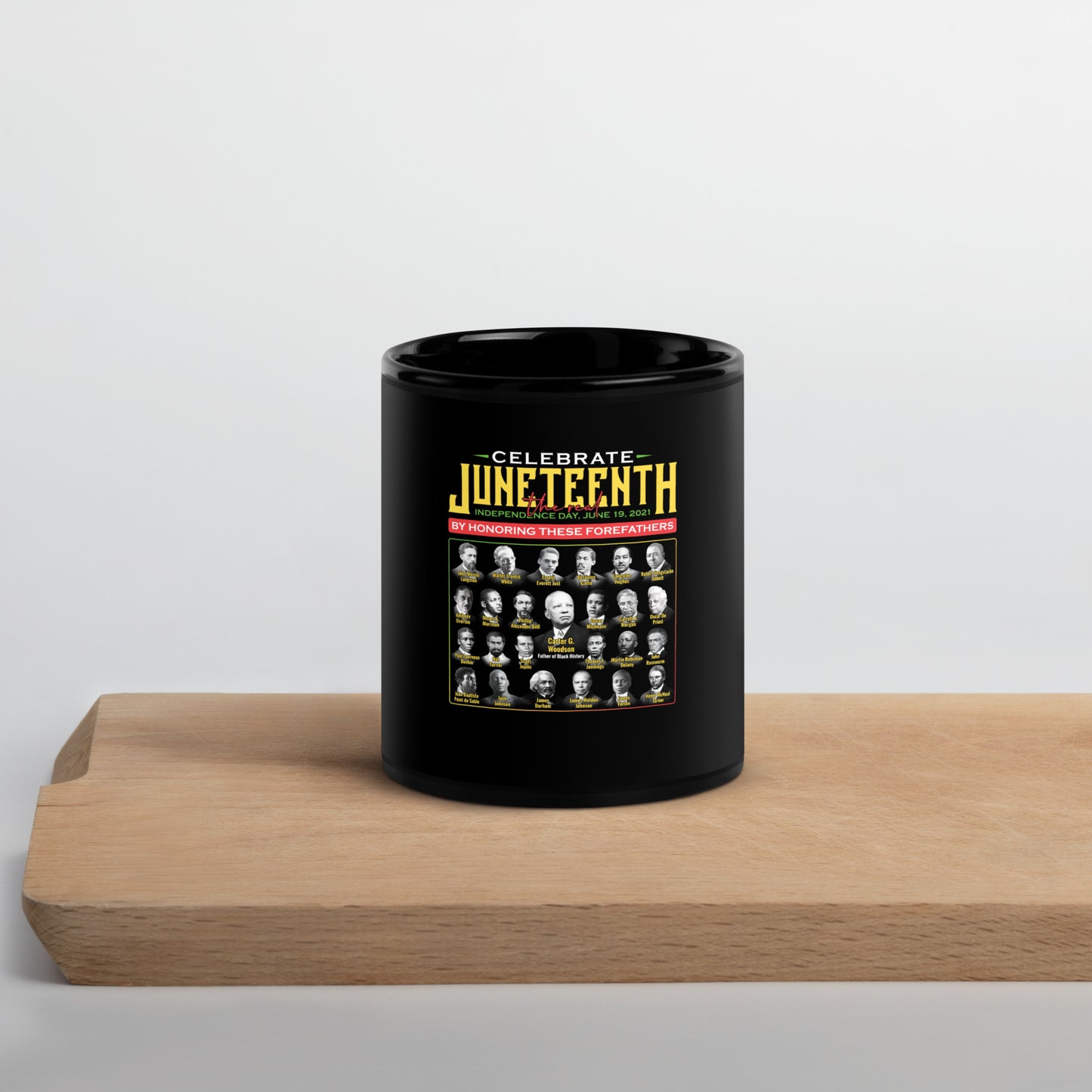 Juneteenth Forefathers Black Glossy Mug