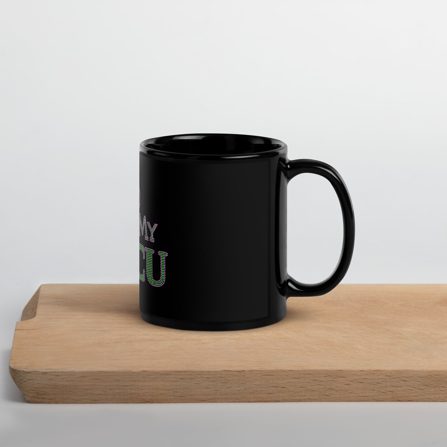 Pink and Green HBCU Mug Black Glossy Mug