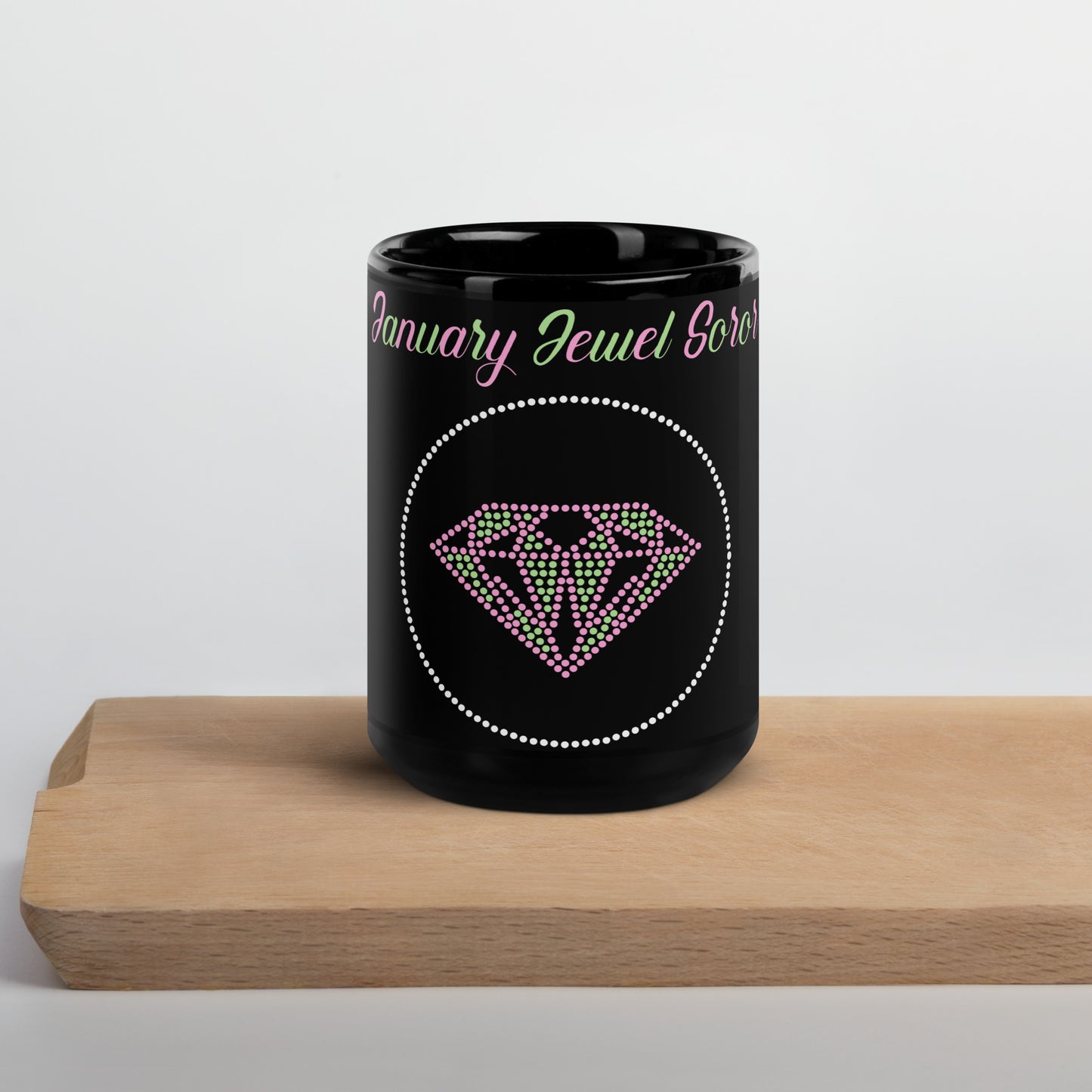 January Jewel Soror Black Glossy Mug