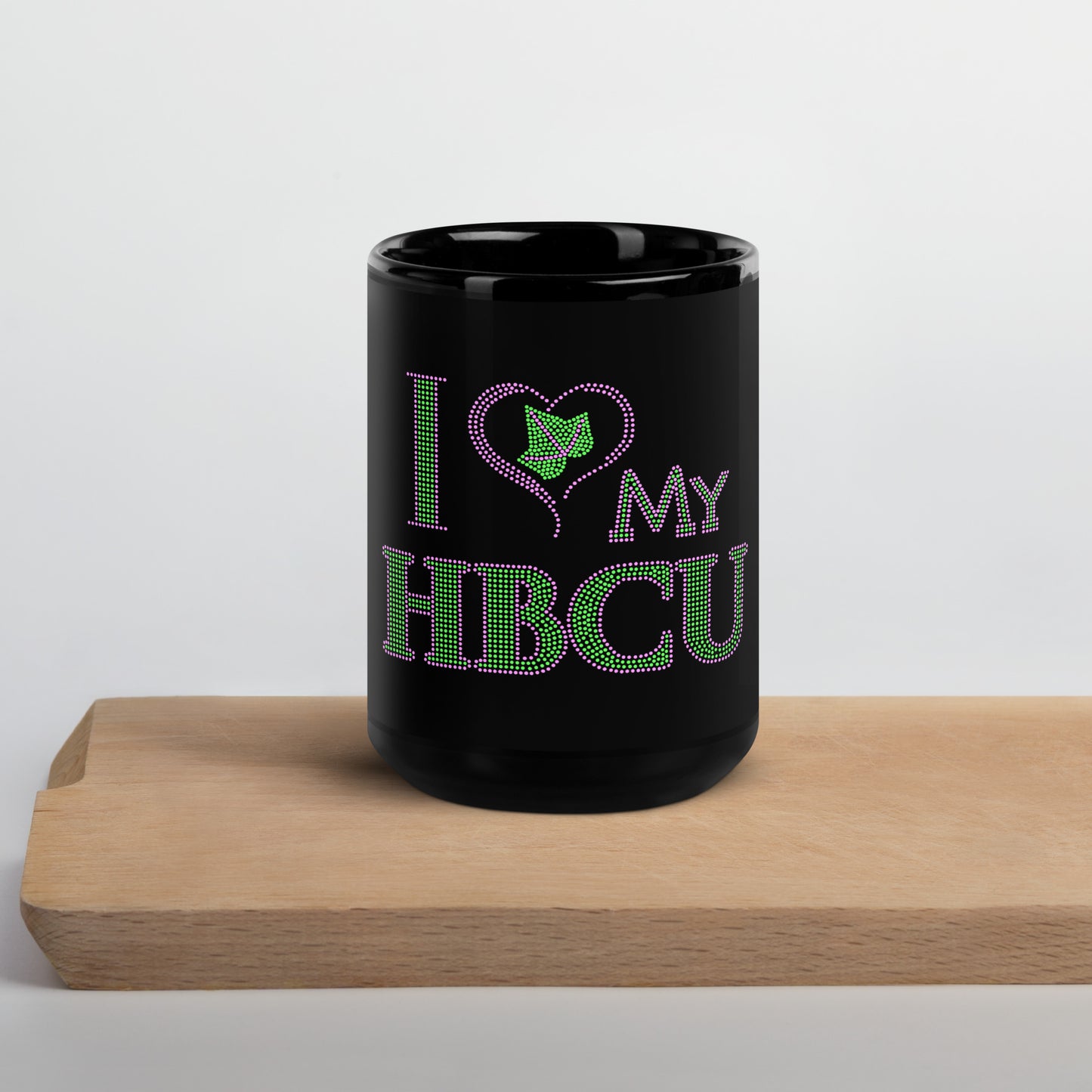 Pink and Green HBCU Mug Black Glossy Mug