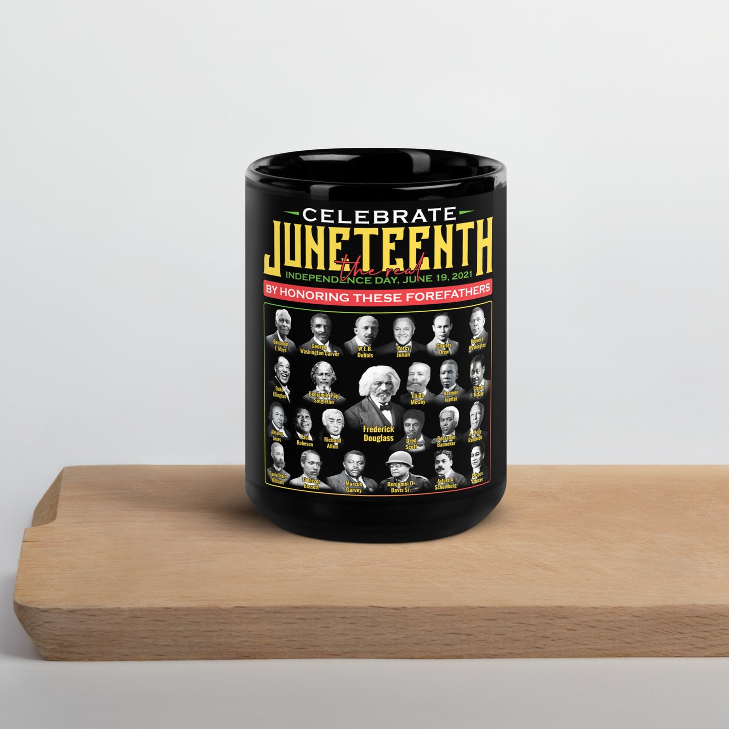 Juneteenth Forefathers Black Glossy Mug