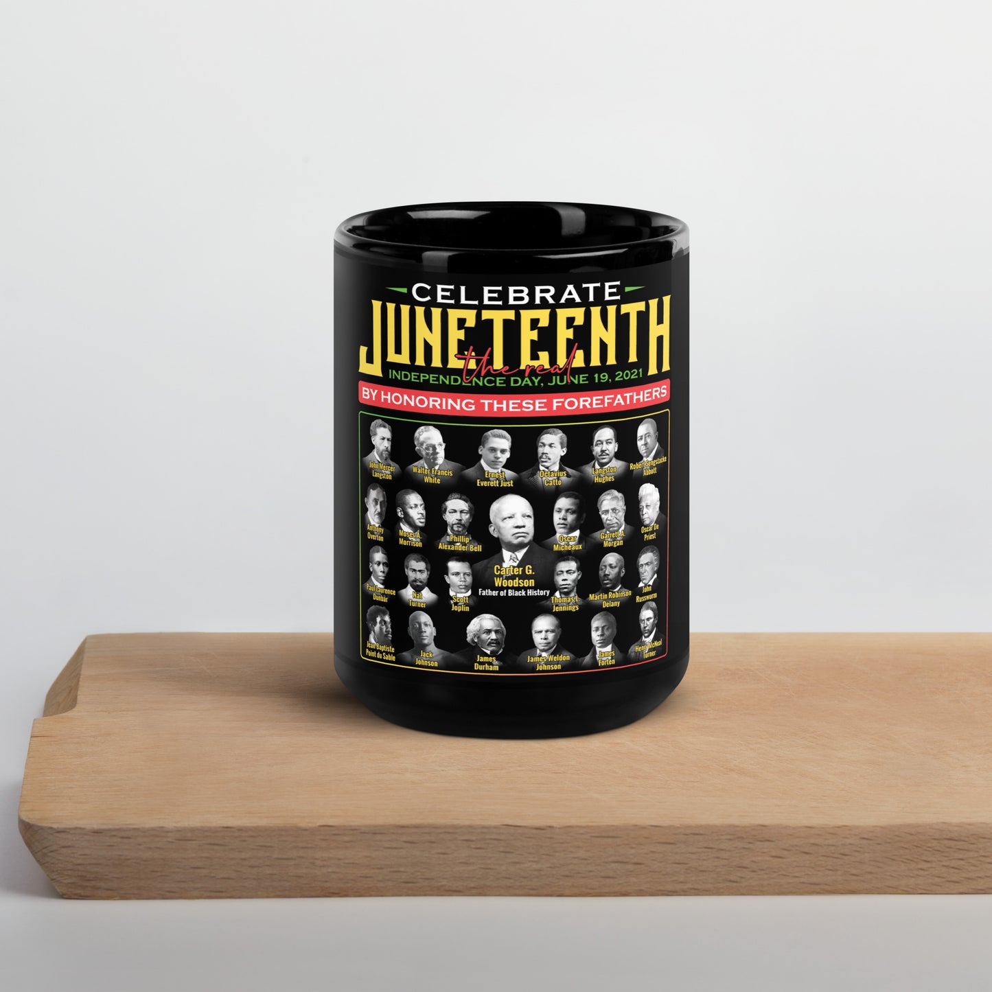 Juneteenth Forefathers Black Glossy Mug