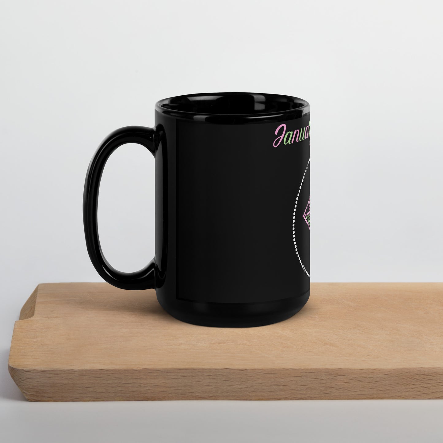 January Jewel Soror Black Glossy Mug