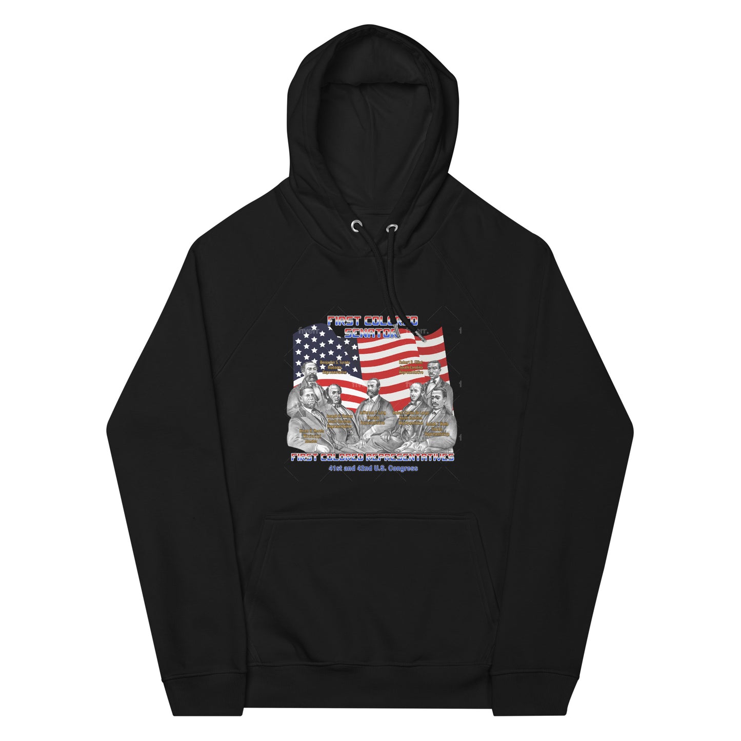 First Colored Senator and Representatives Unisex Eco Raglan Hoodie