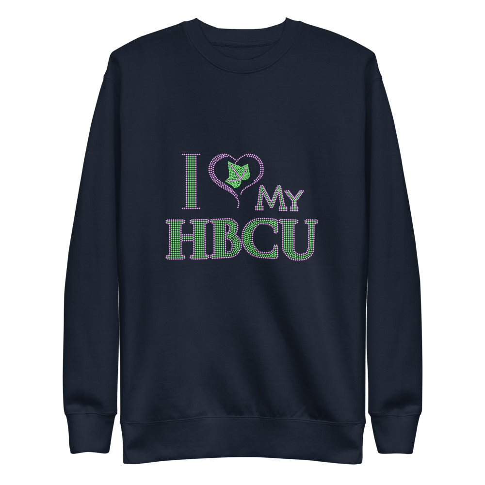 HBCU LOVE Pink and Green Unisex Premium Sweatshirt