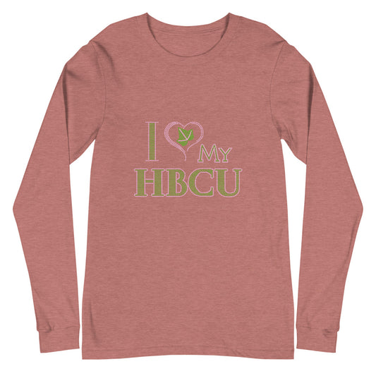 HBCU LOVE Pink and Green Unisex  Long Sleeve T-Shirt