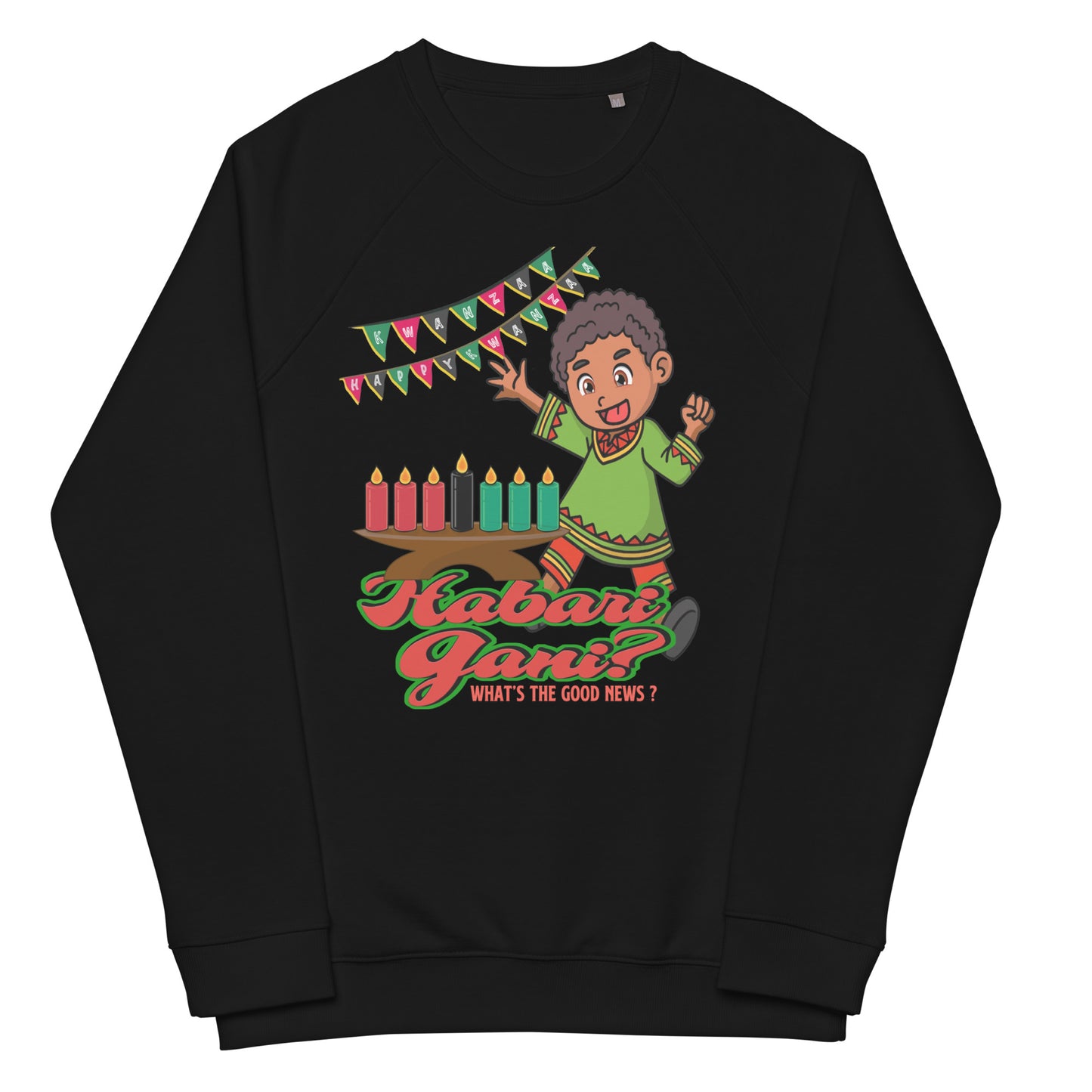 Kwanzaa Unisex Organic Raglan Sweatshirt