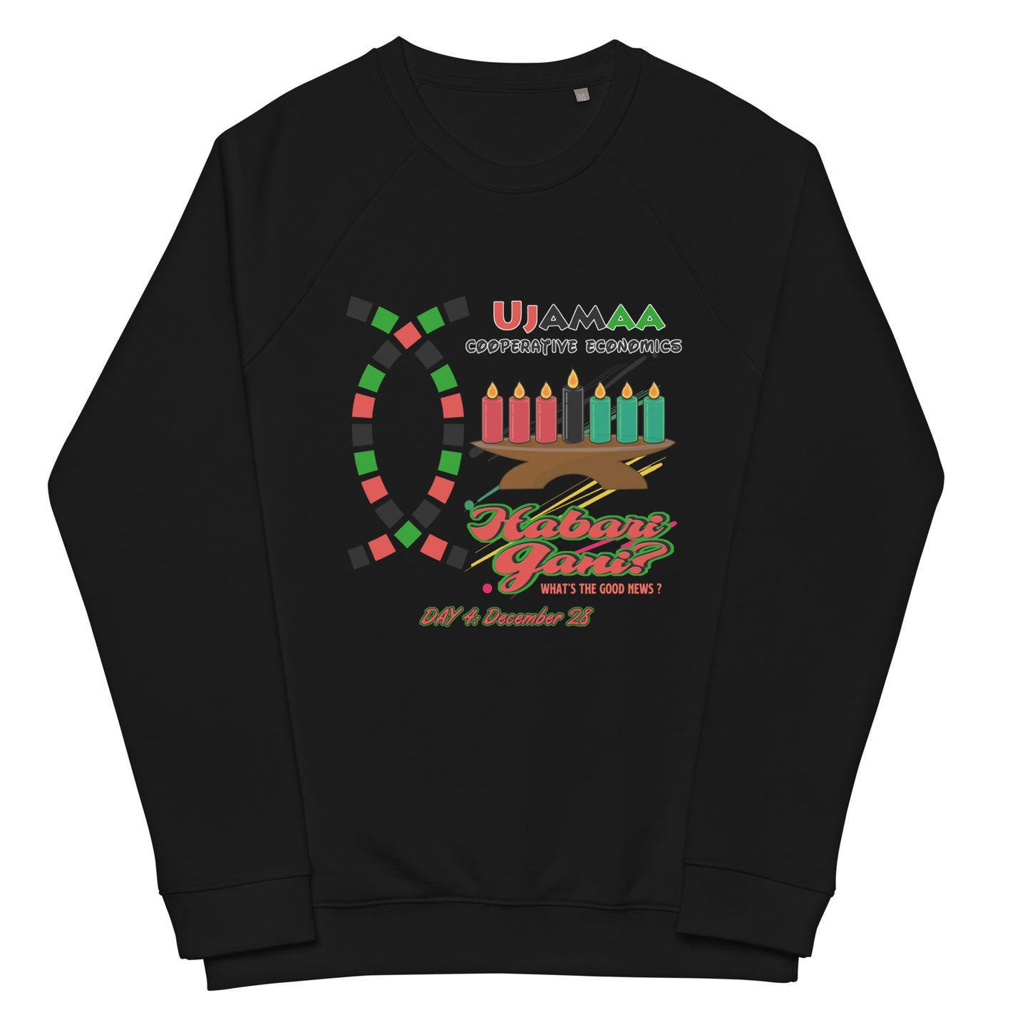 Kwanzaa (Ujamaa) Unisex Organic Raglan Sweatshirt