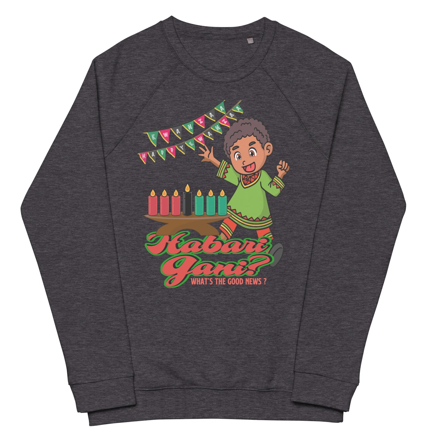 Kwanzaa Unisex Organic Raglan Sweatshirt