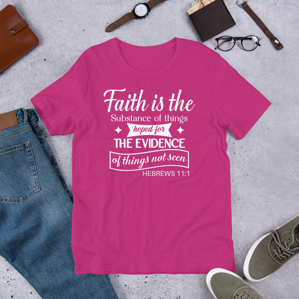 Inspirational Hebrews 11:1 Unisex Short Sleeve T-Shirt