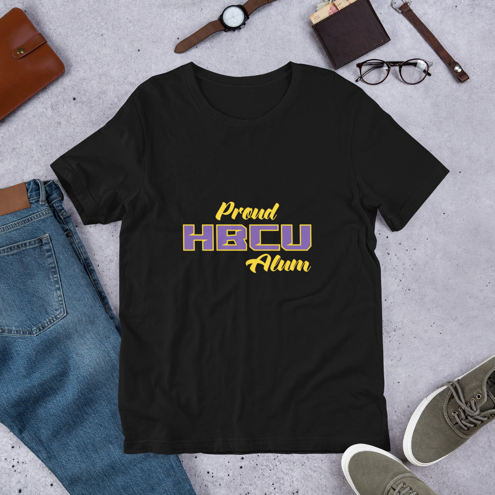 HBCU Purple and Gold Short Sleeve Unisex T-Shirt