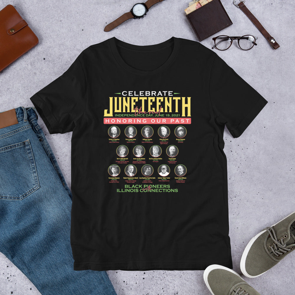 Juneteenth Illinois Notable Pioneers Unisex Short Sleeve T-Shirt