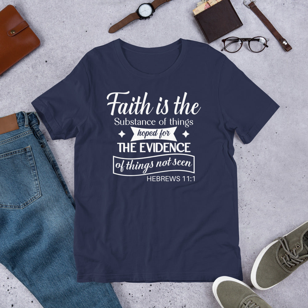 Inspirational Hebrews 11:1 Unisex Short Sleeve T-Shirt