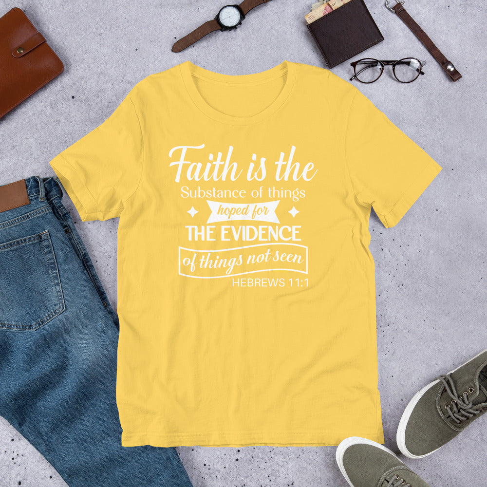 Inspirational Hebrews 11:1 Unisex Short Sleeve T-Shirt