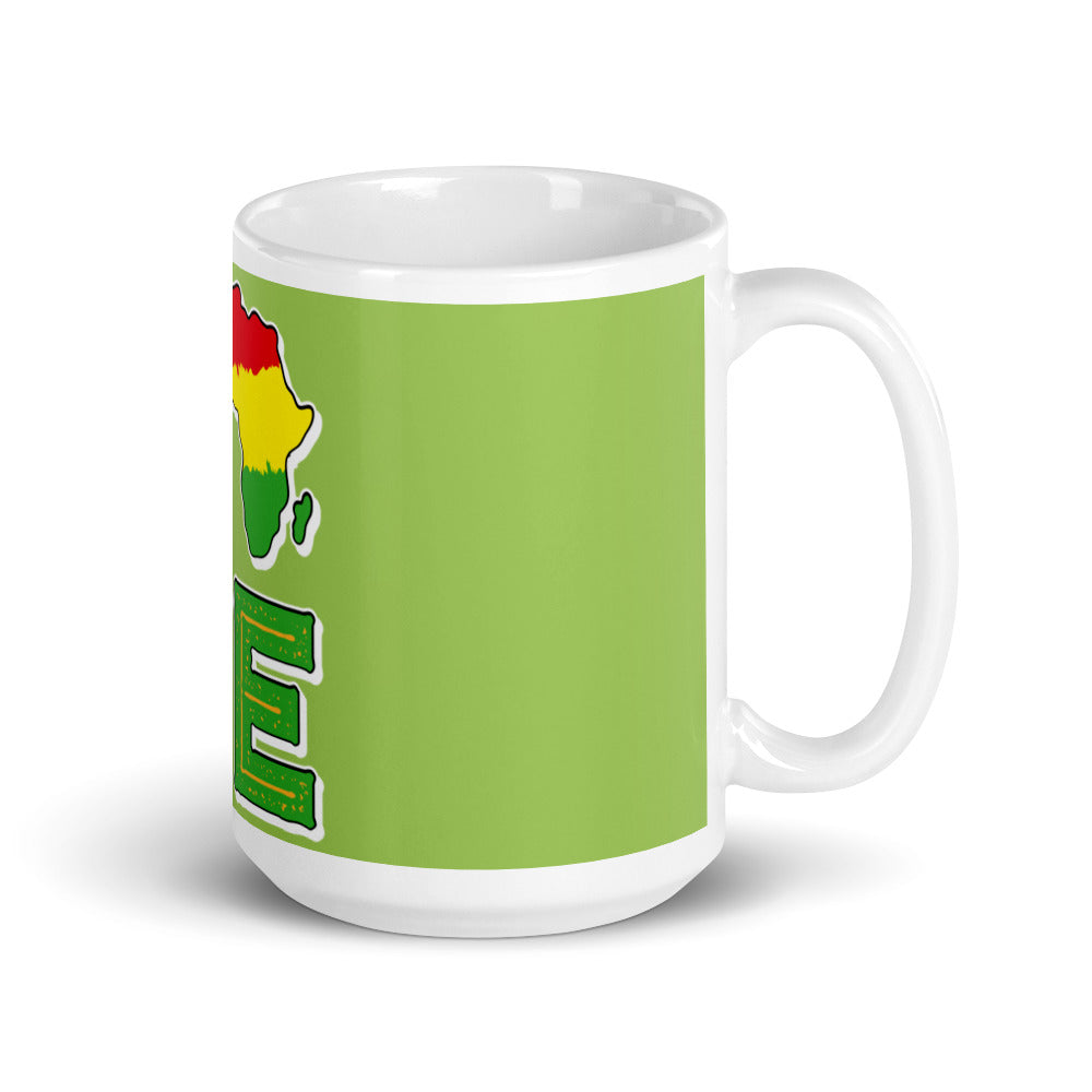 Black History White glossy mug