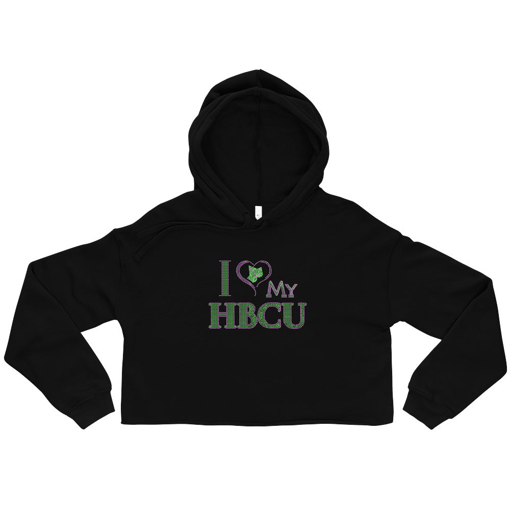 HBCU LOVE Pink and Green (Letters) Crop Hoodie