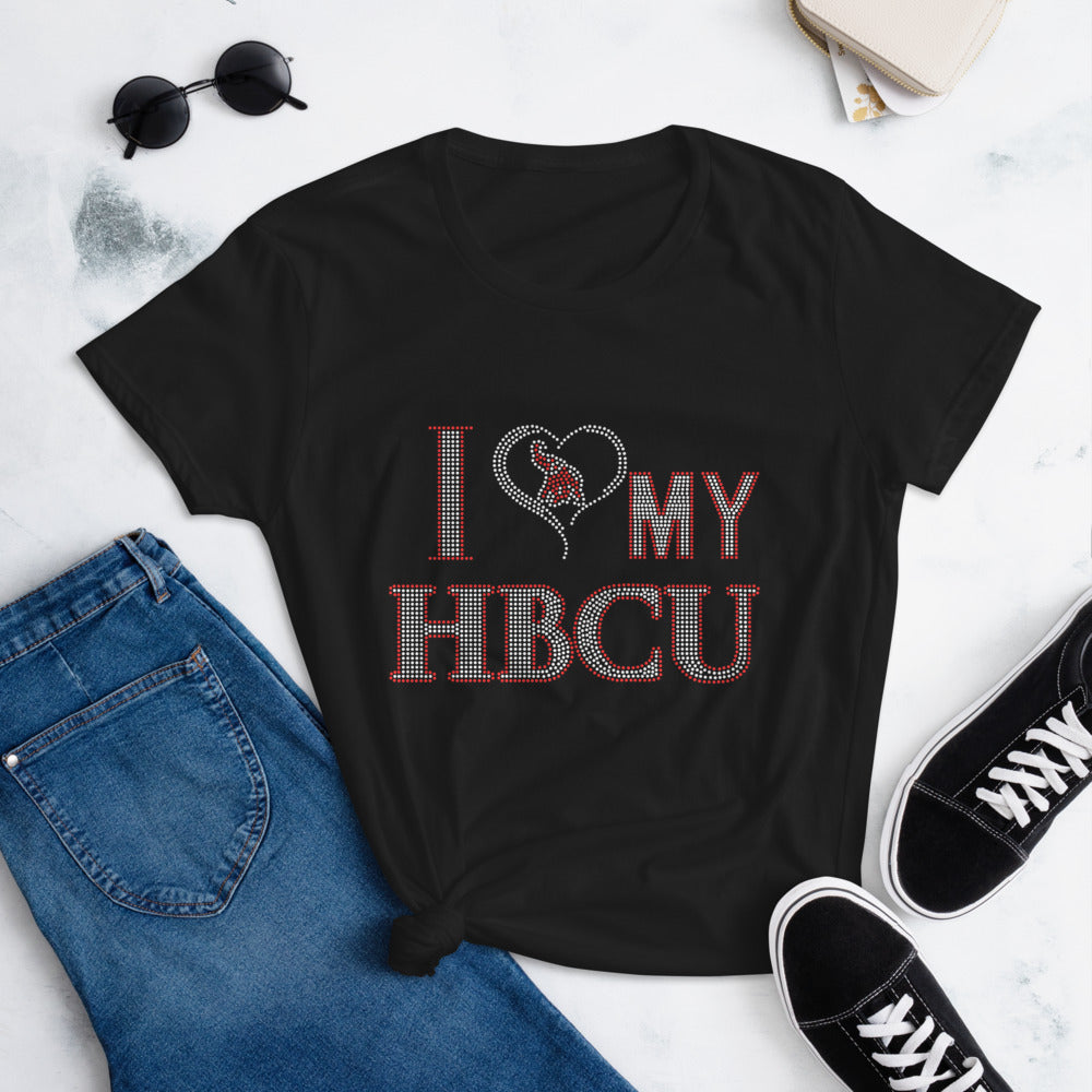 HBCU LOVE Red and White  Women's Fashion Fit T-Shirt