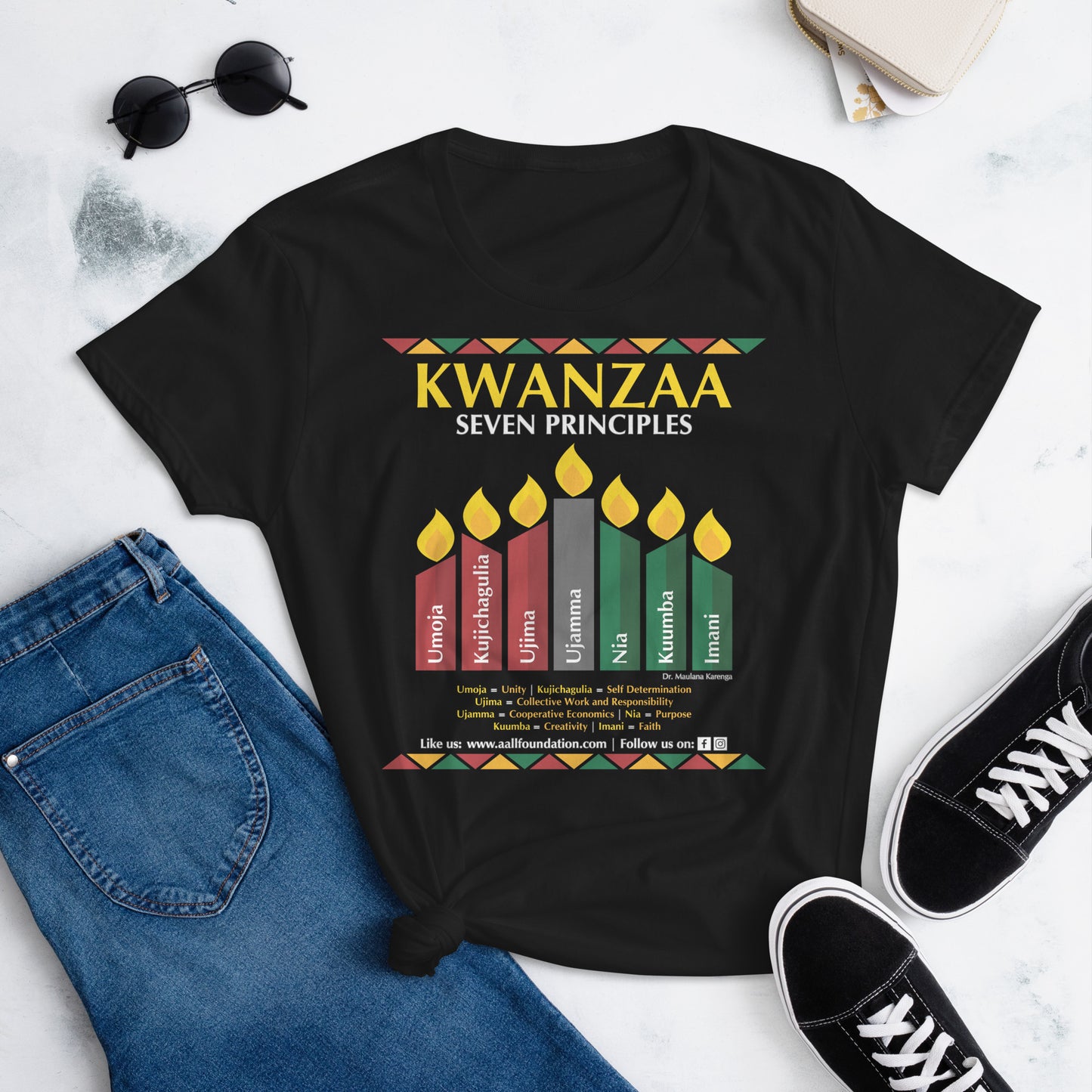 Kwanzaa Seven Principles Women's Fashion Fit T-Shirt