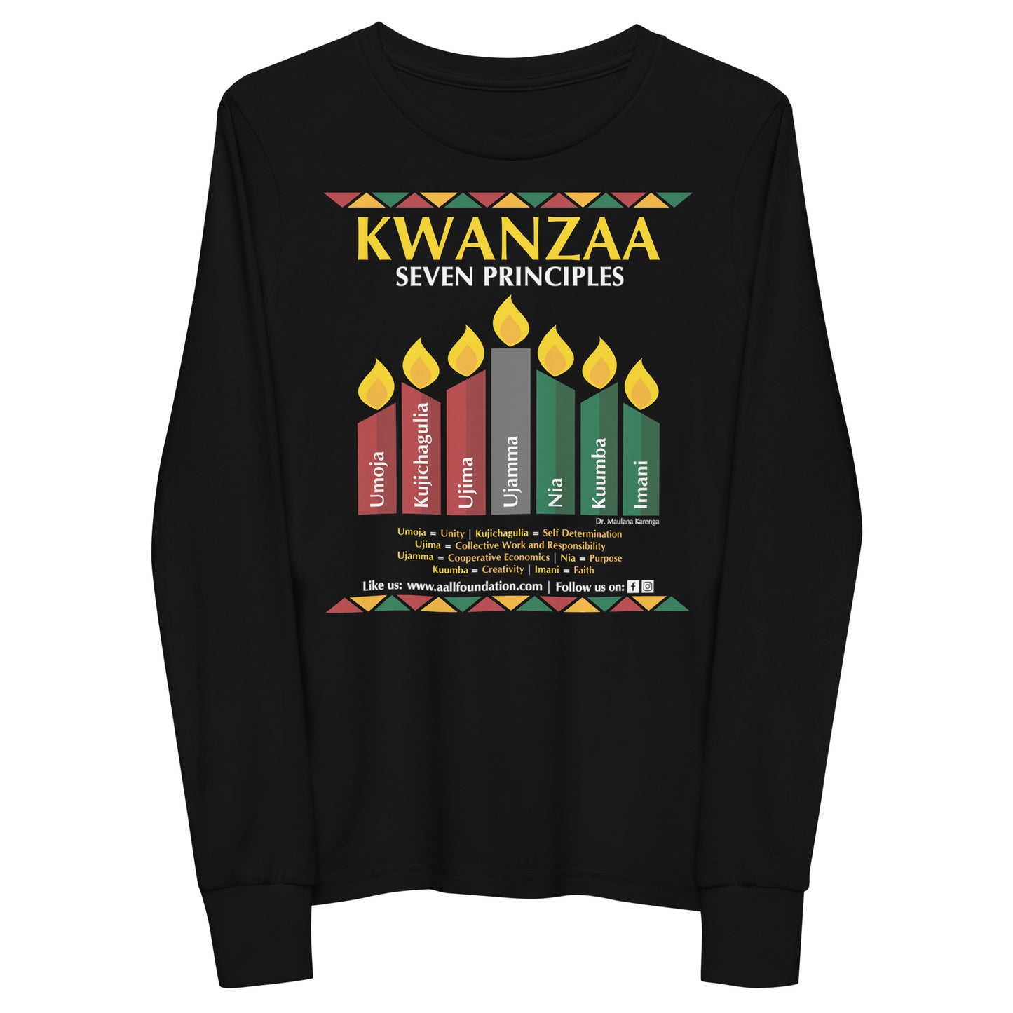 Youth Kwanzaa Seven Principle Long Sleeve T-Shirt