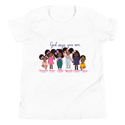 Youth Inspirational God Says . . You Are ...  s Short Sleeve T-Shirt